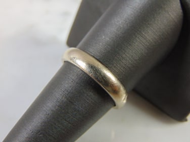 Vintage Estate 14K White Gold Wedding Band Ring