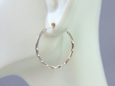 Womens Vintage Estate Sterling Silver Hoop Earrings