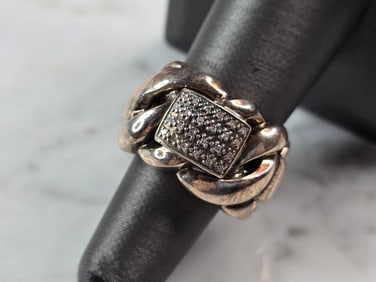 Womens Vintage Estate Sterling Silver Modernist Ring