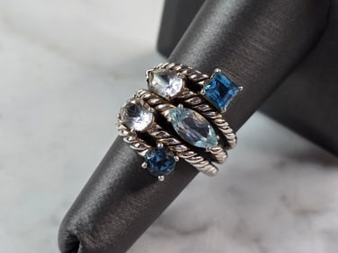 Womens Vintage Estate Sterling Silver Modernist Ring