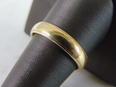Mens Vintage Estate 14K Yellow Gold Wedding Band Ring