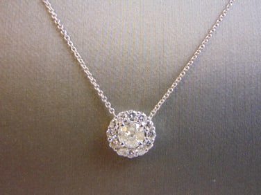 Womens 14K White Gold & Diamond Necklace Pendant