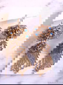 Womens Vintage Estate 14K Gold Art Deco Earrings