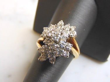 EXQUISITE VINTAGE ESTATE 14K GOLD 2.9ct DIAMOND RING