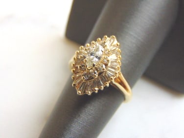 Women's Vintage Estate 14K Gold 2.4ct Diamond Ring