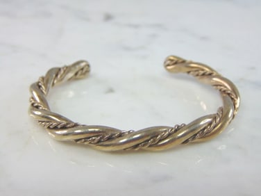 Womens Vintage Sterling Silver Modernist Cuff Bracelet