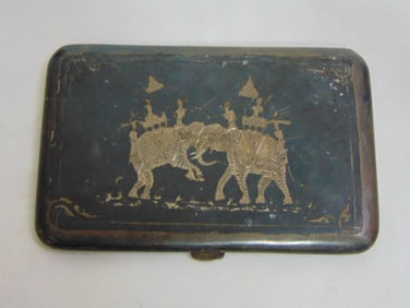Vintage Estate .925 Sterling Silver Siam Cigarette Case