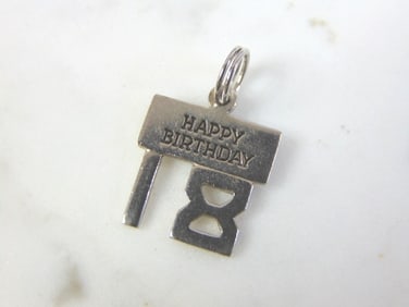 Womens Vintage Sterling Silver 18th Birthday Charm