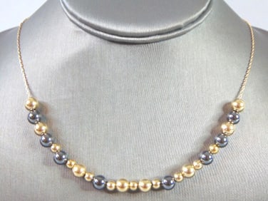 Vintage Estate 14K Yellow Gold Chain Necklace W/ Beads