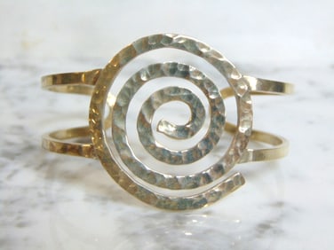 Womens Vintage Sterling Silver Spiral Modernist Bracele