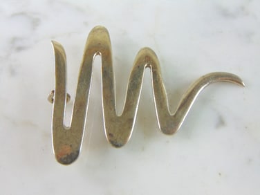 Womens Vintage Estate Sterling Silver Modernist Brooch