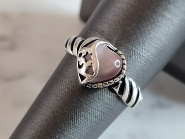 Womens Sterling Silver Fashion Heart Ring