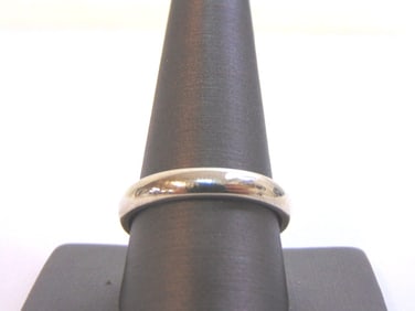 Mens Vintage Estate 14K White Gold Wedding Band Ring