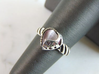 Womens Sterling Silver Fashion Heart Ring