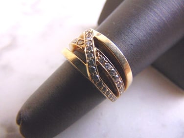 Women's Vintage Estate 14K Yellow Gold Diamond Ring