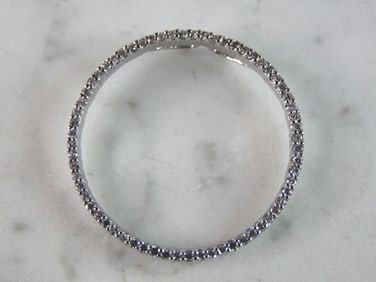Womens Vintage Estate Sterling Silver CZ Eternity Pendant