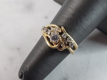 Womens Vintage Estate 14k Gold Diamond Ring