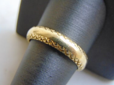 Mens Vintage Estate 14k Yellow Gold Wedding Band Ring