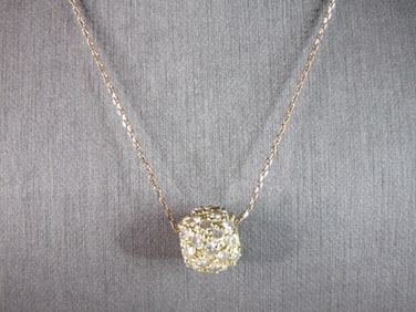 Womens Vintage Estate 14K Yellow Gold Modernist Pendant Necklace