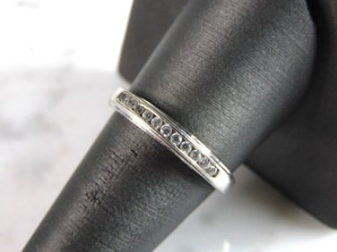 Womens Vintage Estate Sterling Silver CZ Ring