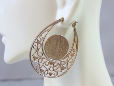 Womens Vintage Estate Sterling Silver Dime Earrings