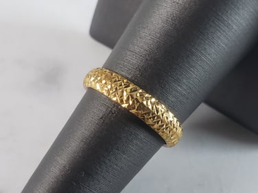 Womens Vintage Estate 14K Yellow Gold Wedding Band Ring