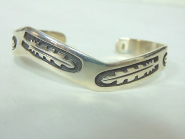Sterling Silver Southwestern Design Cuff Bracelet