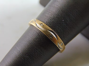 Womens Vintage Estate 14K Yellow Gold Diamond Ring