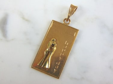 Womens Vintage Estate 18k Gold Happy Day Pendant