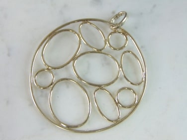 Womens Vintage Estate Sterling Silver Modernist Pendant