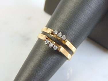 Vintage Estate Womens 14K Yellow Gold Diamond Ring
