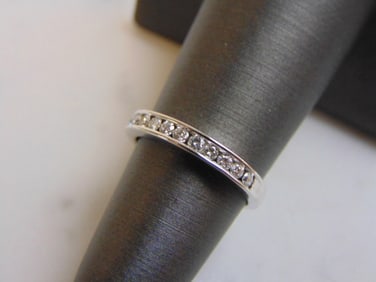 Womens Vintage Estate 14k White Gold Diamond Ring