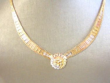 Women's Vintage Estate Sterling Silver Gold Tone Necklace