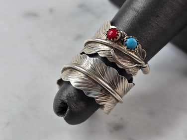 Womens Vintage Estate Sterling Silver Southwestern Ring