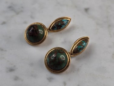 Vintage Estate 14k Yellow Gold Eilat Cufflinks