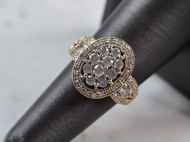 Womens Vintage Estate 10K Yellow Gold Diamond Ring