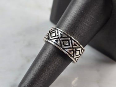 Mens Vintage Estate Sterling Silver Waldeck Johnson Ring