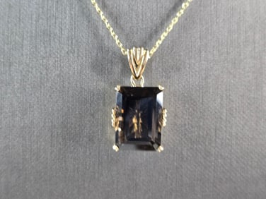 Womens Sterling Silver Gold Tone Modernist Pendant Necklace