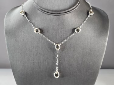 Womens Vintage Estate Sterling Silver Modernist Trinity Necklace