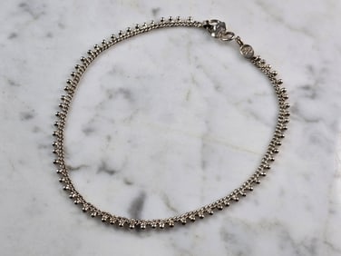 Womens Vintage Estate Sterling Silver Modernist Anklet
