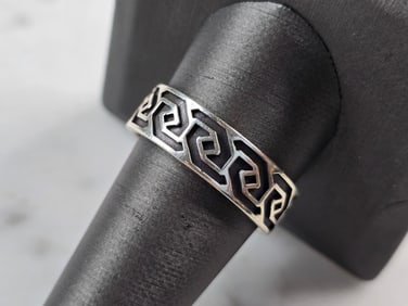 Mens Vintage Estate Sterling Silver Waldeck Johnson Ring