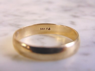 Mens Vintage Estate 14K Gold Frederick Goldman Band Wedding Ring