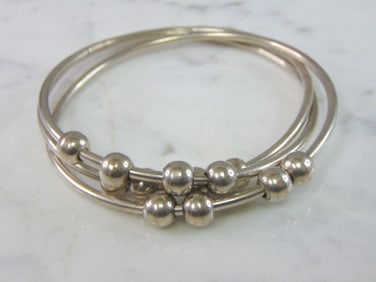 Womens Vintage Estate Sterling Silver Layered Bracelet
