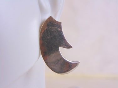 Womens Vintage Sterling Silver Modernist Earrings