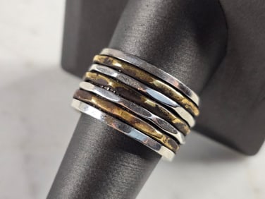 Womens Vintage Estate Sterling Silver Fidget Ring