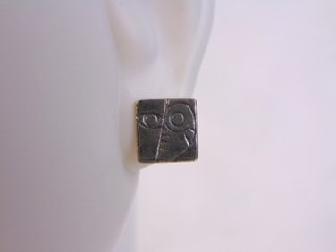 Womens Vintage Sterling Silver Modernist Earrings