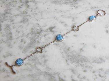 Womens Sterling Silver Millefiori Bracelet