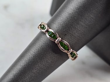 Womens Vintage Estate Sterling Silver Diopside Ring