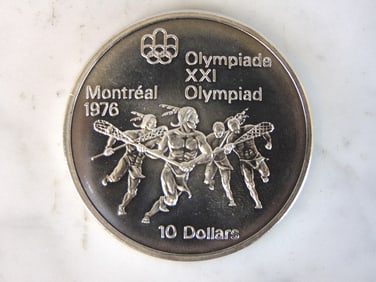 1974 $10 Canadian '76 Montreal Summer Olympics Silver Coin