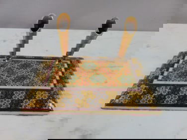 Vintage Middle Eastern Khatam Marquetry Pen Holder